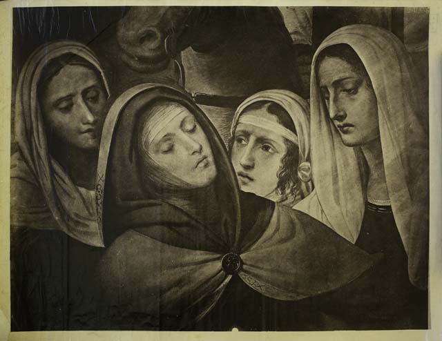 Anonimo — Luini Bernardino - sec. XVI - Crocifissione di Cristo: svenimento della Madonna — particolare